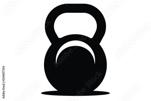 silhouette vector
illustration of A Kettlebell icon on white background