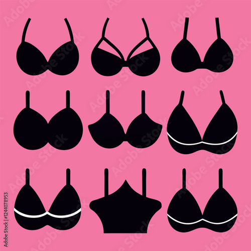 Vector Illustration of Different Types of Bras