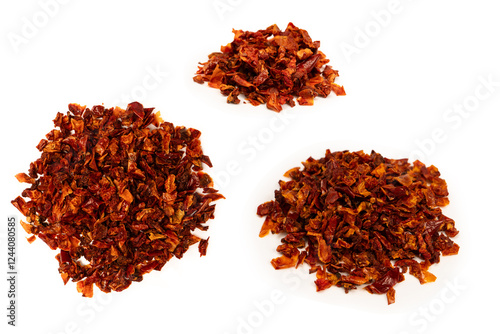 Dried tomatoes isolated on a white background.