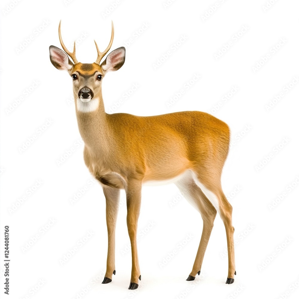 Elegant Whitetail Deer Standing with Graceful Posture in Studio Elegant Whitetail Deer Standing with Graceful Posture in Studio