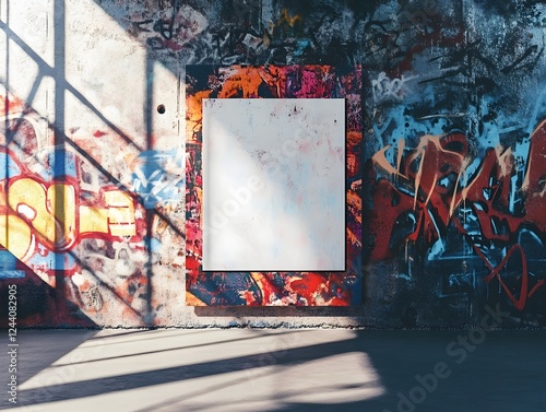 Oversized Graffiti-Covered Wall Poster Mockup with Bold Street Art Concept