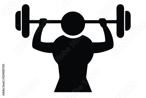 silhouette vector
illustration of A Shoulder Press icon on white background