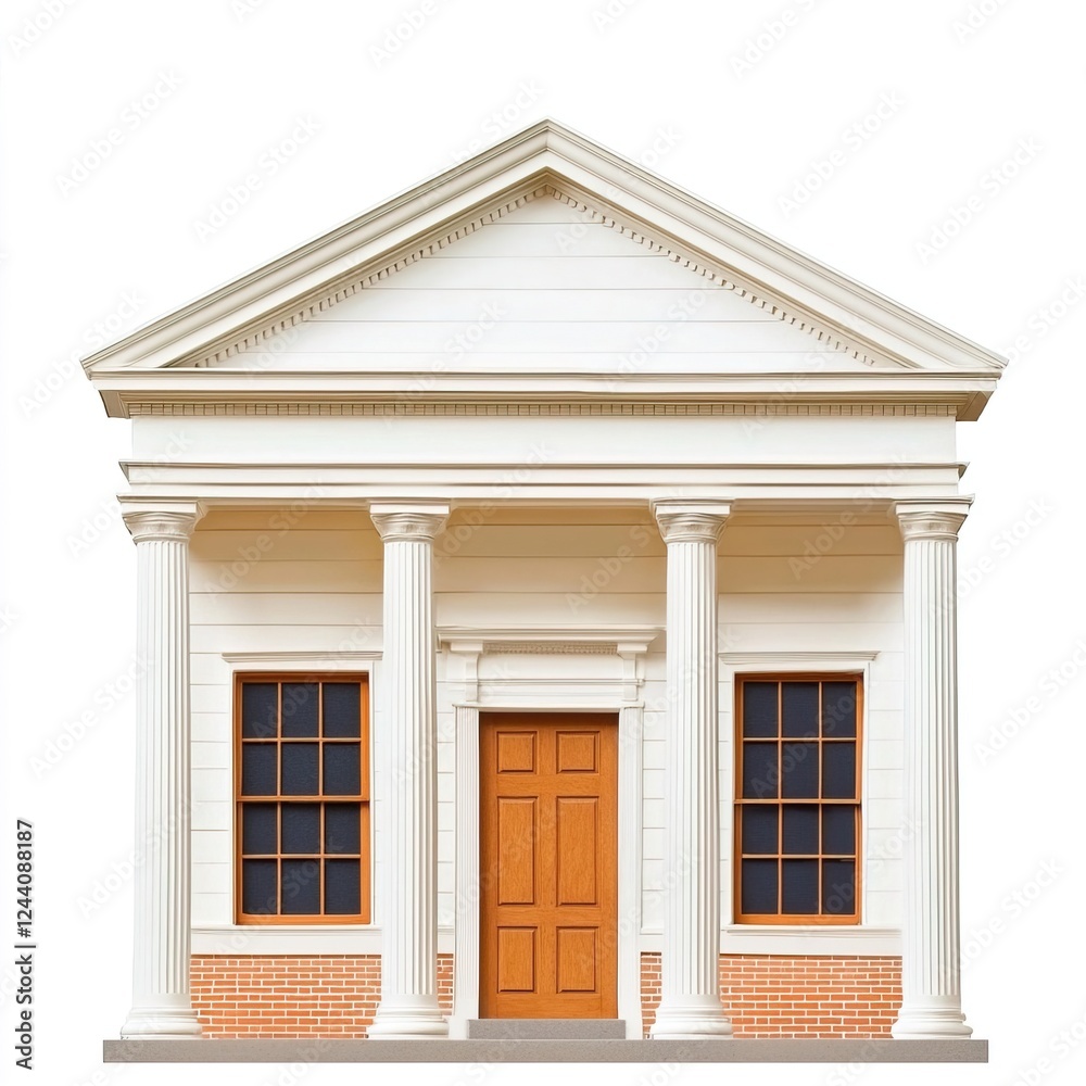 Obraz premium Classical Architecture Model with Decorative Columns and Windows