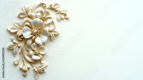 Elegant Floral Design Relief Wall Art