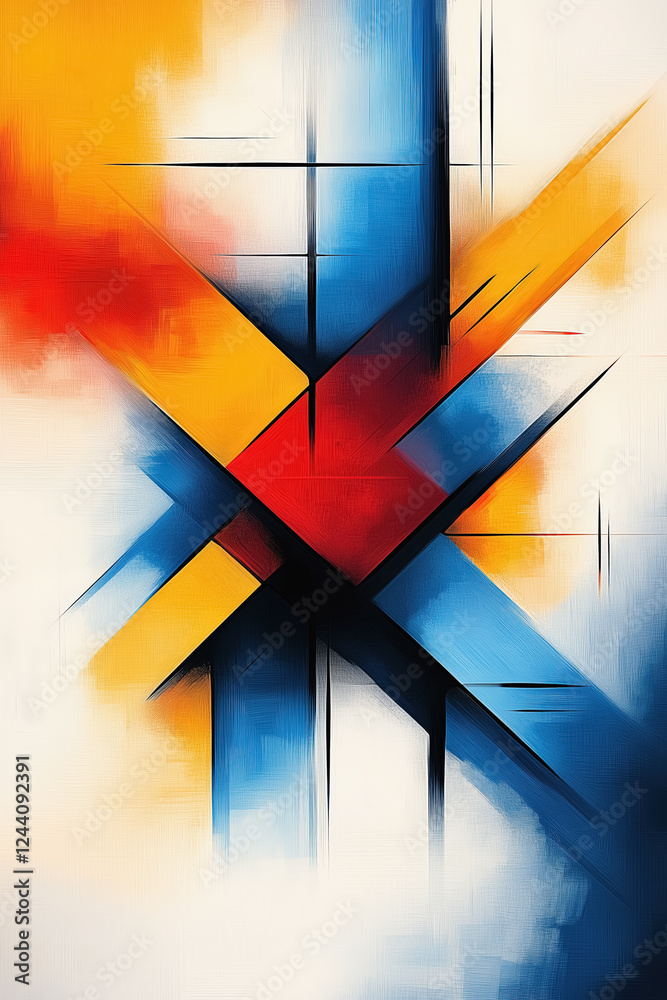 Fototapeta premium Abstract art - Digital painting done with warm and cold colors