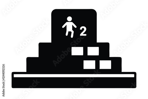 silhouette vector
illustration of A Step Counter icon on white background