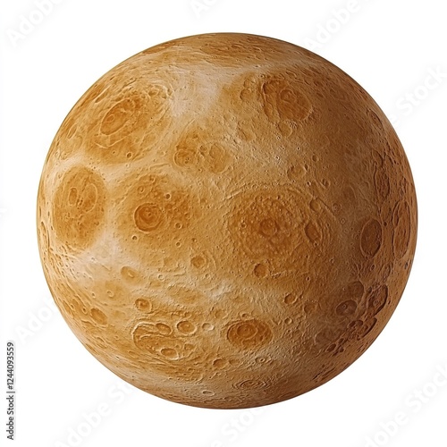 Detailed View of Planet Venus Surface with Craters and Textures photo