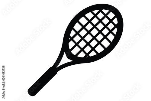 silhouette vector
illustration of A Tennis Racket icon on white background