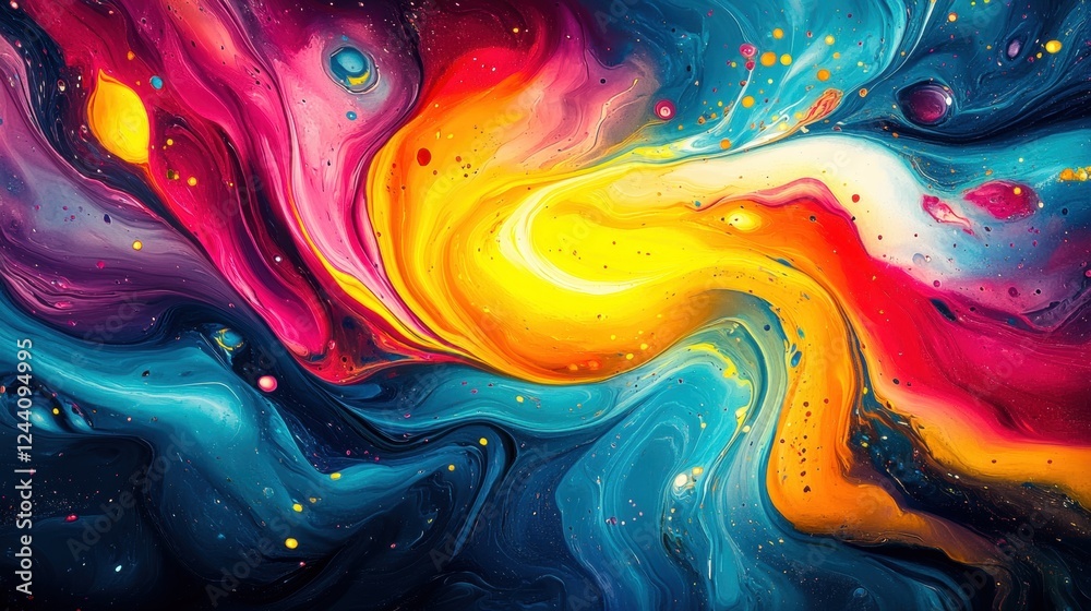 Vivid abstract swirl in vibrant colors unleashing creativity and imagination Vivid abstract swirl in vibrant colors unleashing creativity and imagination