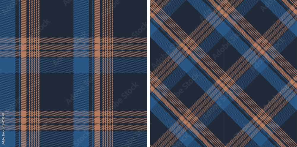 Plaid seamless vector tartan patterns set.