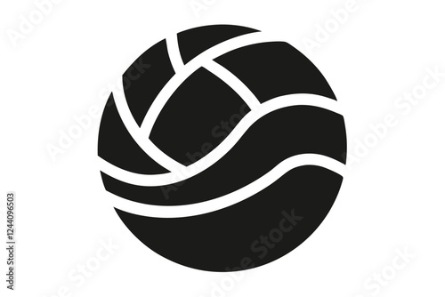 silhouette vector
illustration of A Water Polo Ball icon on white background