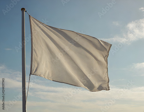 white waving flag of surrender