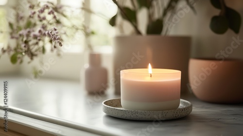 Wallpaper Mural scented candle burning softly, its flickering light adding to the calming environment, creating the perfect setting for relaxation Torontodigital.ca