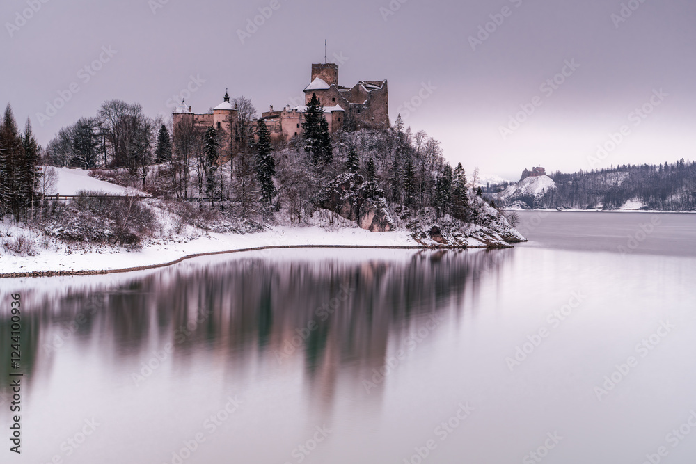 Pieniny , góry, zima, śnieg, Karpaty, mgły, Tatry, Dunajec