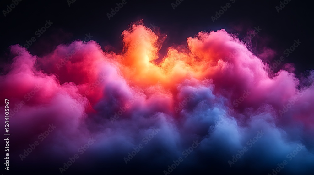 Vibrant Hues of Illuminated Smoke Clouds Vibrant Hues of Illuminated Smoke Clouds