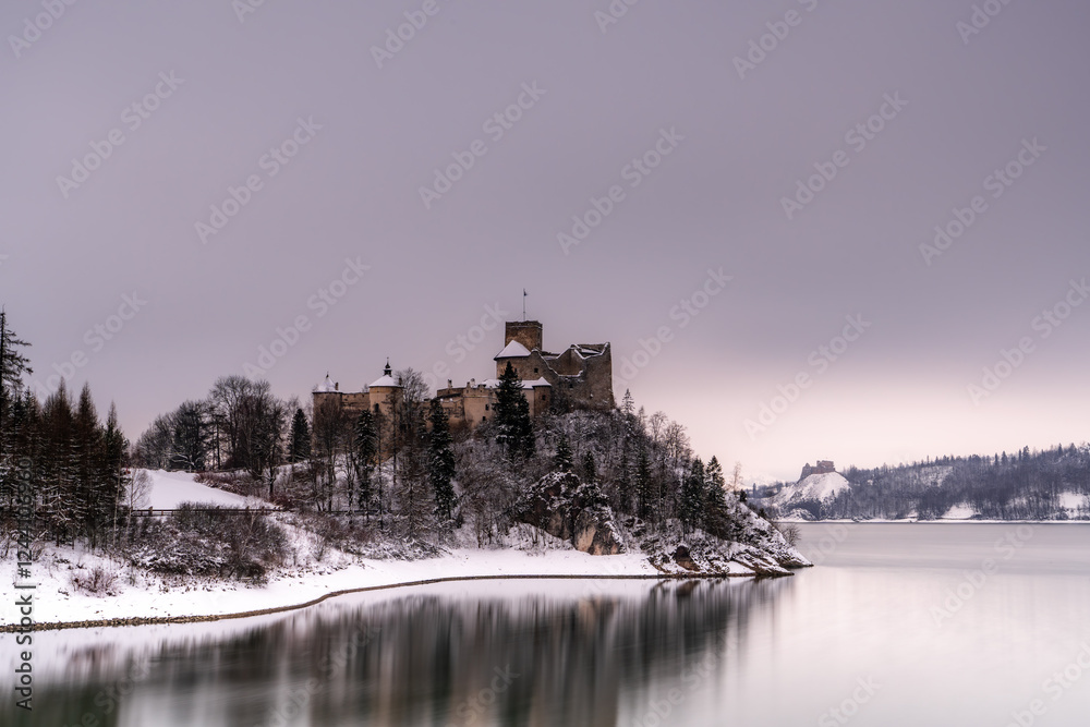 Pieniny , góry, zima, śnieg, Karpaty, mgły, Tatry, Dunajec
