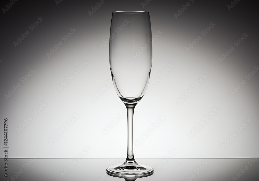 glass transparent champagne flute on a thin stem against a white background with a vignette effect
glass transparent champagne flute on a thin stem against a white background with a vignette effect