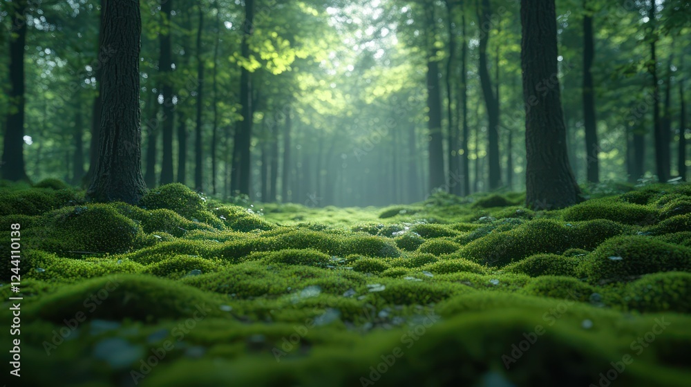 Fototapeta premium Enchanted Forest: A Mystical Green Haven