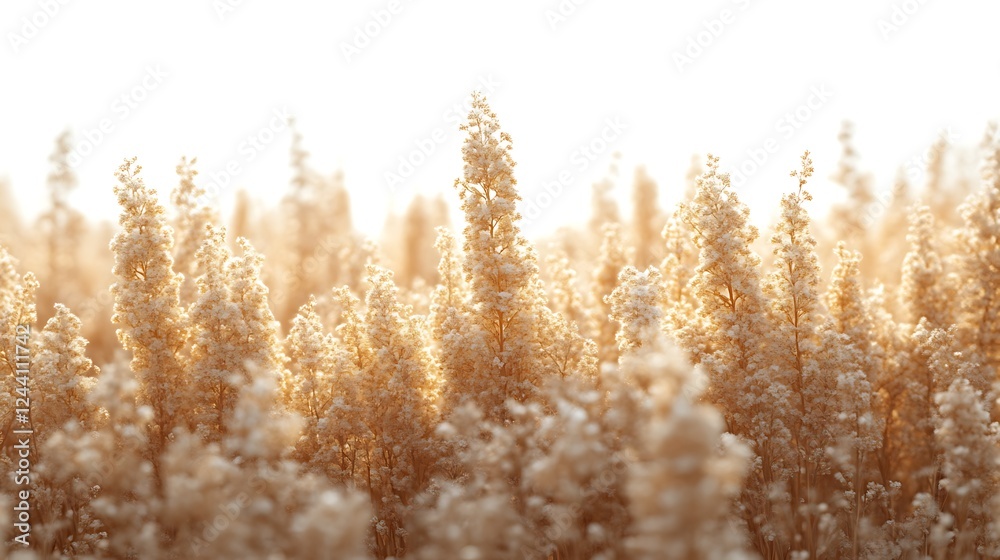 Golden Field Of Dried Flower Blooms In Sunlight Golden Field Of Dried Flower Blooms In Sunlight