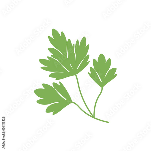 Parsley sprig, greens, food - vector flat illustration, design element for packaging, menu, website