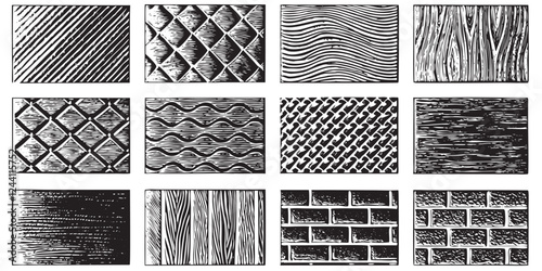 Grid-based structural and architectural black and white textures