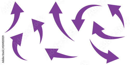 Print Black arrows set. Curved arrows. Arrow sign. Flat style icons. 1176
