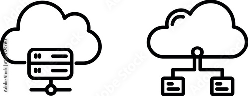 Secure and Scalable Cloud Hosting Vector Icon for Web, Storage, and Data Management