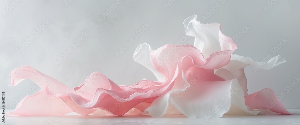 Obraz premium Pastel Pink White Watercolor Brushstrokes - Abstract Art.
