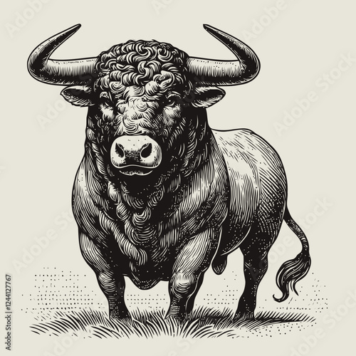 bull on white