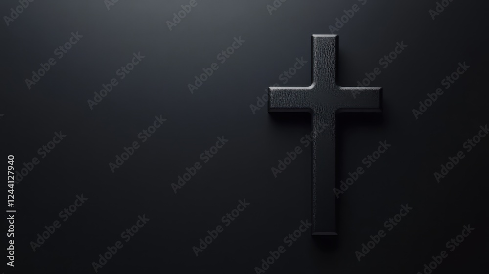Minimalist black cross design on a smooth dark background for spiritual and artistic expression Minimalist black cross design on a smooth dark background for spiritual and artistic expression