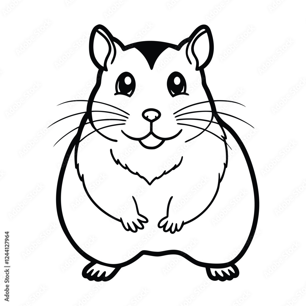 adorable chubby hamster icon 