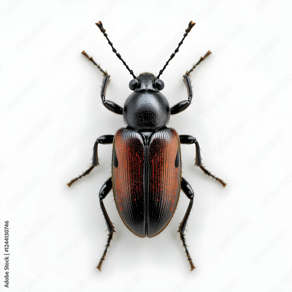 Aphodius rufipes on the white background Aphodius rufipes on the white background