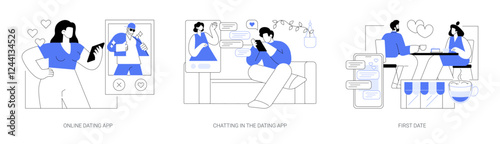 Dating app isolated cartoon vector illustrations se