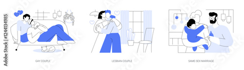 Same-sex relationship isolated cartoon vector illustrations se