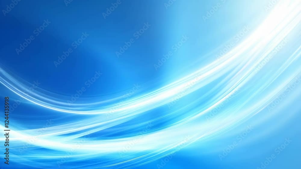 Blue and white wave pattern with a bright blue sky in the background. The image has a calming and serene mood Blue and white wave pattern with a bright blue sky in the background. The image has a calming and serene mood