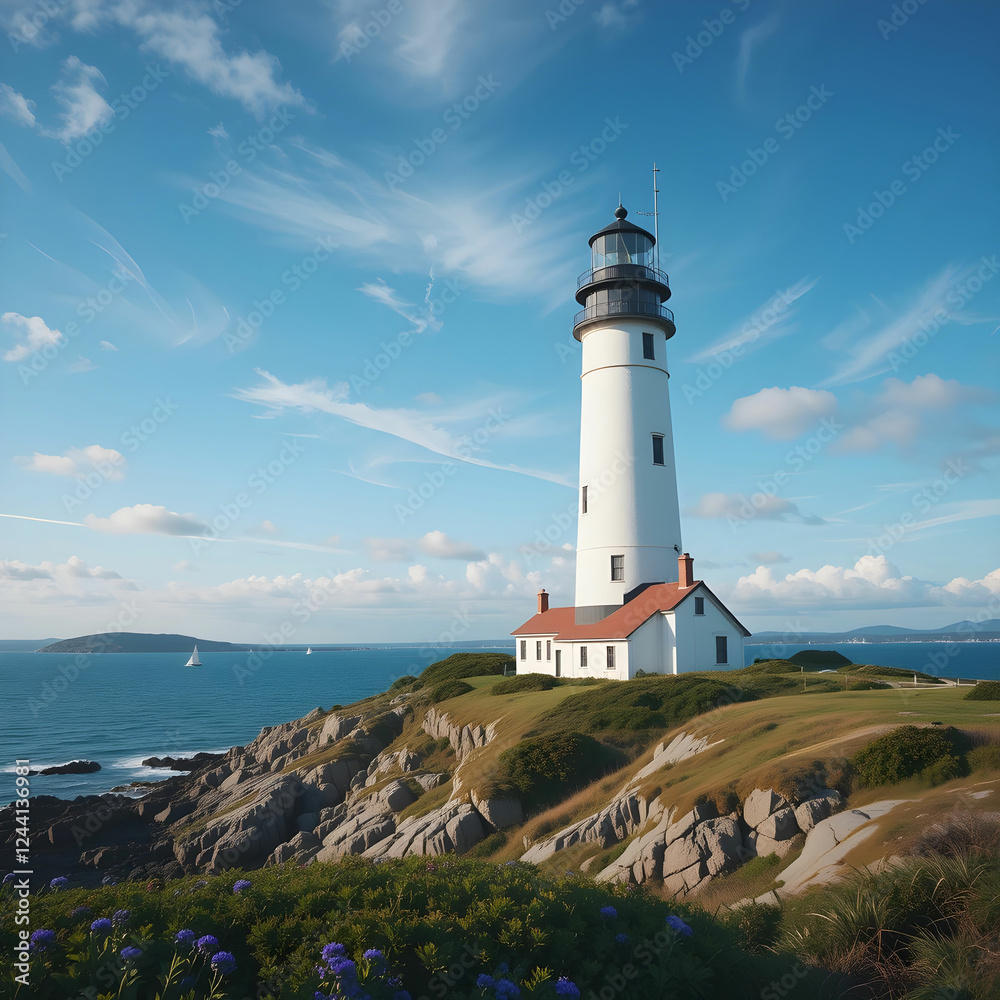 Beautiful view of the Portland Head Lighthouse Cape USA Beautiful view of the Portland Head Lighthouse Cape USA