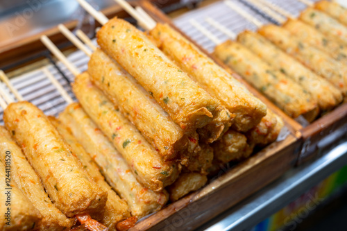 Tableau sur toile korean traditional street food. fish cake