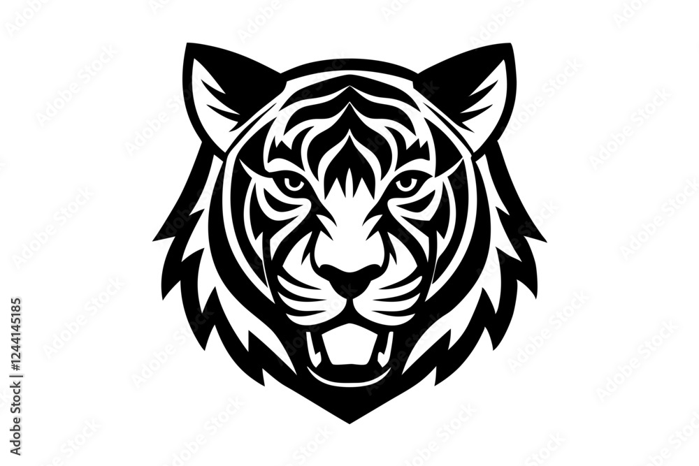 tiger head vector silhouette vector illustration, tiger head logo tiger head vector silhouette vector illustration, tiger head logo