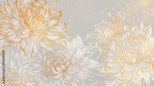Wallpaper Mural Colorful chrysanthemum floral design with delicate details and a sophisticated background Torontodigital.ca