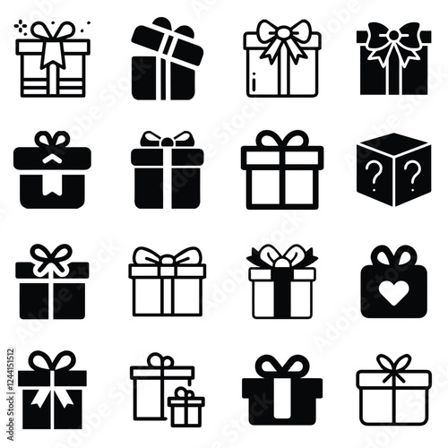 Gift Box Icon Pack Vector