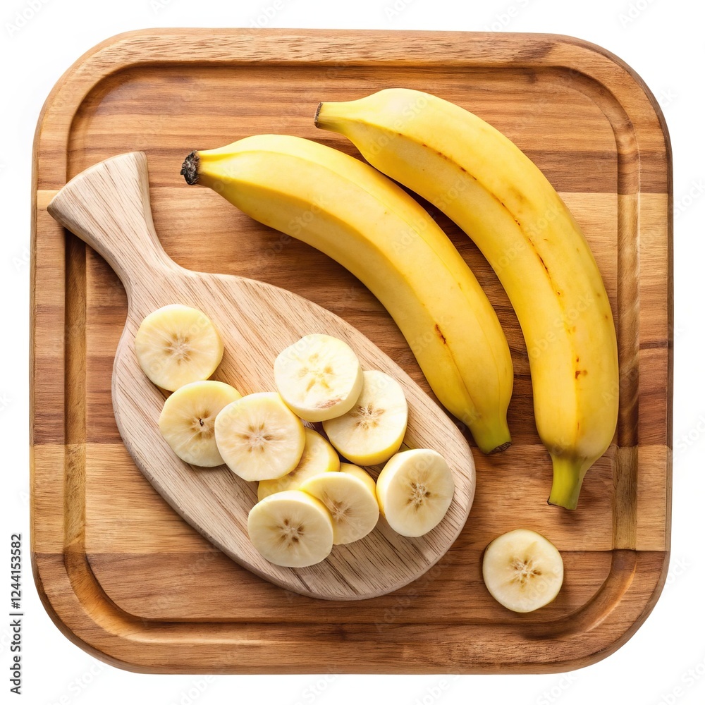 Bananas and Sliced Fruit on Wooden Board - A wooden board with fresh bananas and their slices, offering a natural, rustic look for healthy eating.
Bananas and Sliced Fruit on Wooden Board - A wooden board with fresh bananas and their slices, offering a natural, rustic look for healthy eating.