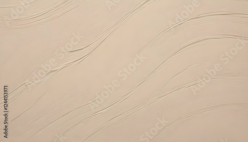 Sustancia de color beige cremoso que se extiende sobre una superficie, con texturas suaves y fluidas y sutiles variaciones de espesor. El fondo es de un color suave y neutro que complementa los tonos 