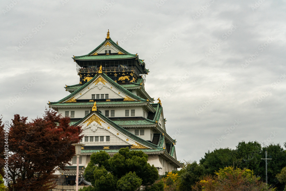 Walking to the Osaka Castle in Osaka, Japan Walking to the Osaka Castle in Osaka, Japan