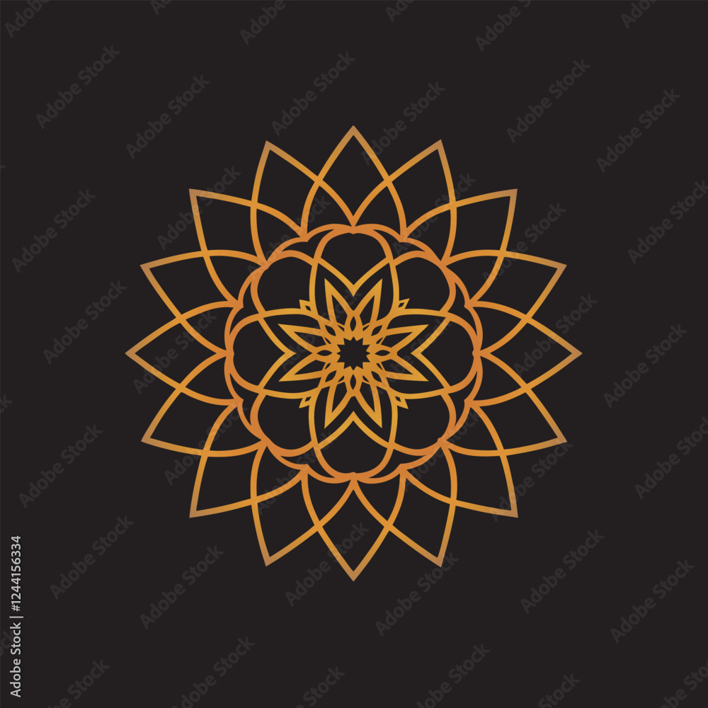 snowflake mandala on black background snowflake mandala on black background