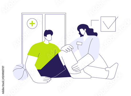 Orthopaedic sports medicine abstract concept vector illustration.