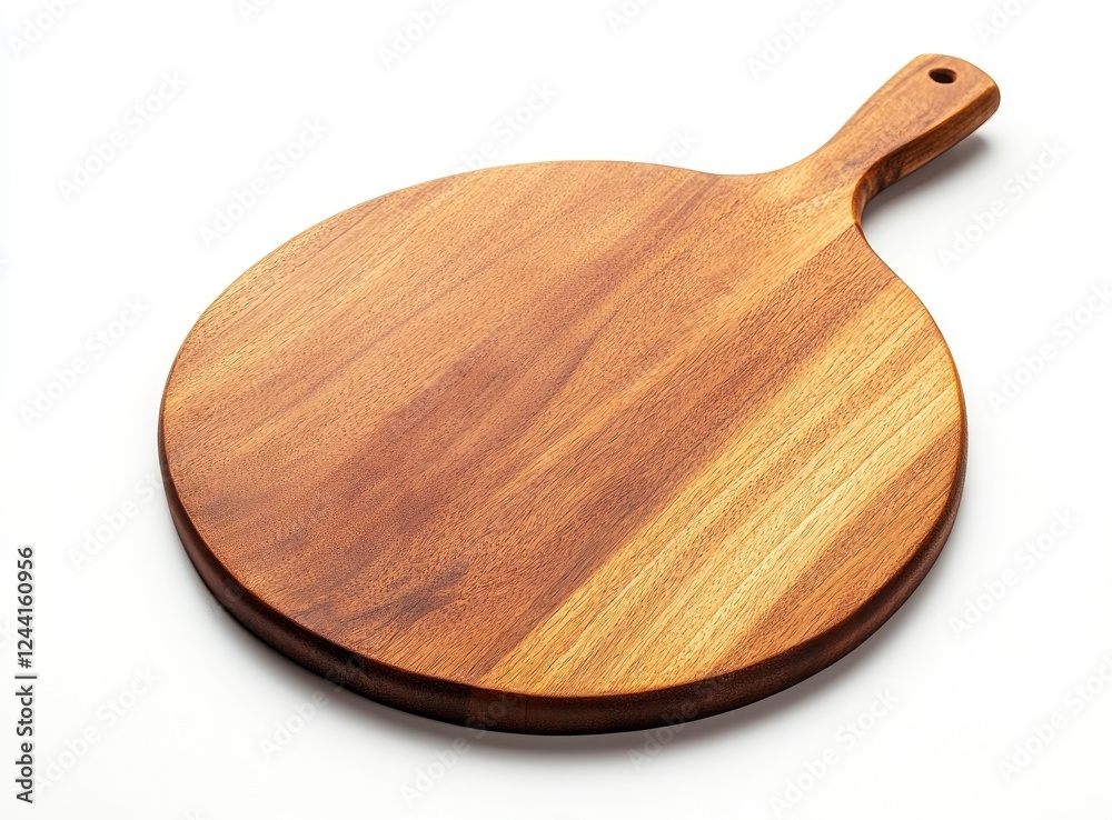 An empty wooden pizza board on a white background, top view, flat lay. The product is centered and has an organic shape An empty wooden pizza board on a white background, top view, flat lay. The product is centered and has an organic shape