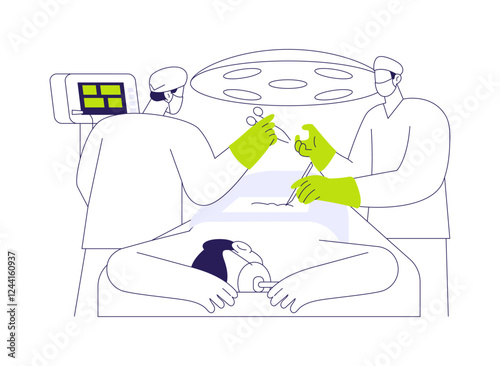 Orthopaedic surgery of the spine abstract concept vector illustration.
