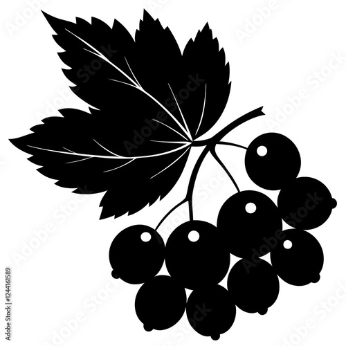 vector silhouette of a currant fruit