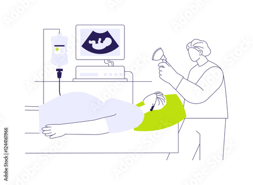 Prenatal surgery abstract concept vector illustration.