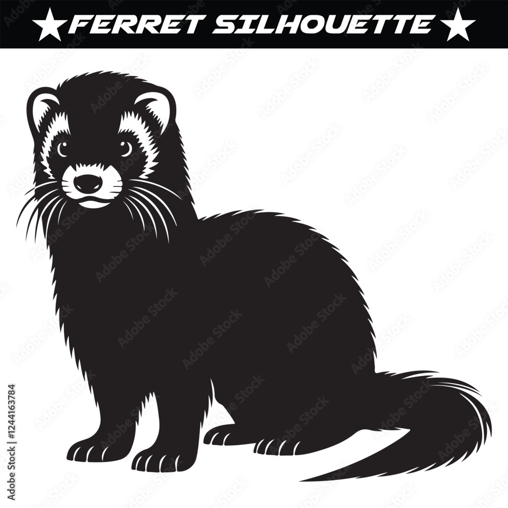 Fototapeta premium Ferret silhouette vector illustration design